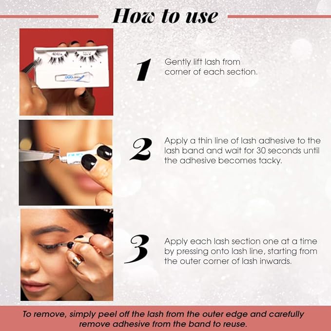 Ardell Wispies Pre-Cut False Lashes with Free Duo Eyelash Adhesive, Natural Strip Lashes for Glamour Look, 4 Pack
