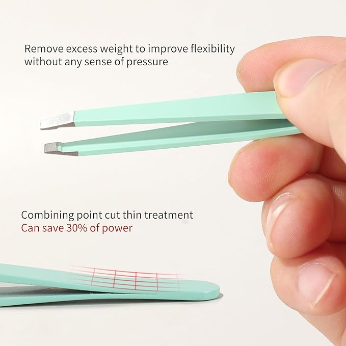 MSQ 7pcs Eyebrow Tweezers Kit with Travel Bag for Women 4Pcs Professional Stainless Steel Tweezers and Brow Scissors & Razor & Spoolie for Facial, Chin, Eyebrow, Splinter and Ingrown Hair