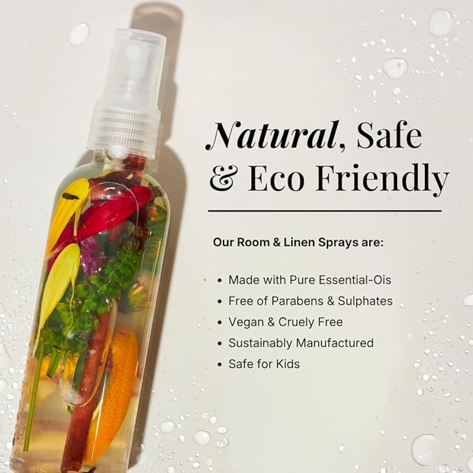 Lavender, Bergamot & Sandalwood Room & Linen Mist Gift Set by Aromafume | 3x50ml Natural Air Freshener Spray for Home, Fabric, Bedding & Pillows | Aromatherapy Fragrance, Relaxing & Calming Scent