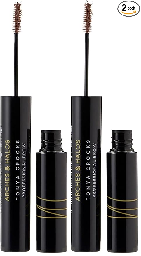 Arches & Halos Microfiber Tinted Brow Mousse - Shape and Define - For Full, Fluffy, Natural Looking Brows - Vegan and Cruelty Free Makeup - Sunny Blonde, 0.11 oz (Pack of 2)