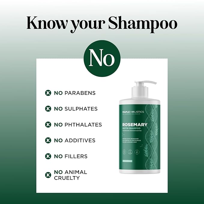 Volumizing Biotin and Rosemary Shampoo - Vegan Rosemary Biotin Shampoo for Thinning Hair for Women and Men with Nourishing B Vitamins & Tea Tree Oil - Paraben Silicone & Sulfate Free (25 Fl Oz)