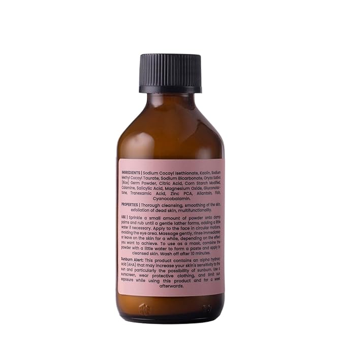 Pink Pow(d) er – Multi-Functional Enzyme Powder Cleanser with Salicylic-Acid, Rice Powder and Clay – 3-in-1 Face Wash, Exfoliator & Face Mask – Vegan, 40 g / 1.41 Fl. Oz
