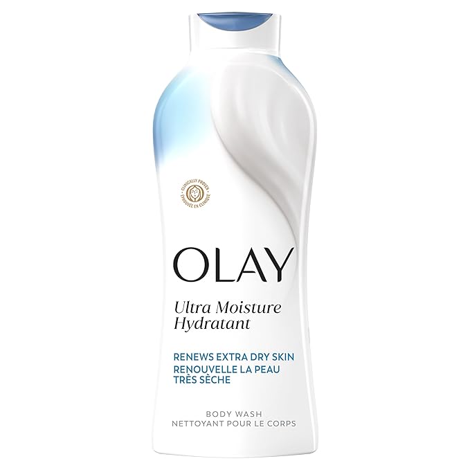 Olay Body Wash for Women, Ultra Moisture, For Extra Dry Skin, 24hr Moisturizing, Hydrating & Refreshing, B3 Vitamin Complex, Free of Parabens & Phthalates, Scented, 22 fl oz