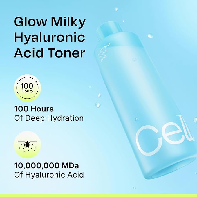 Celladix Hyaluronic Intense Toner – 95% Pure Hyaluronic Acid with Rice Extract & Niacinamide for 100 Hours of Hydration & Radiant Glass-Skin Glow – Korean Skincare, 10.14 Fl Oz