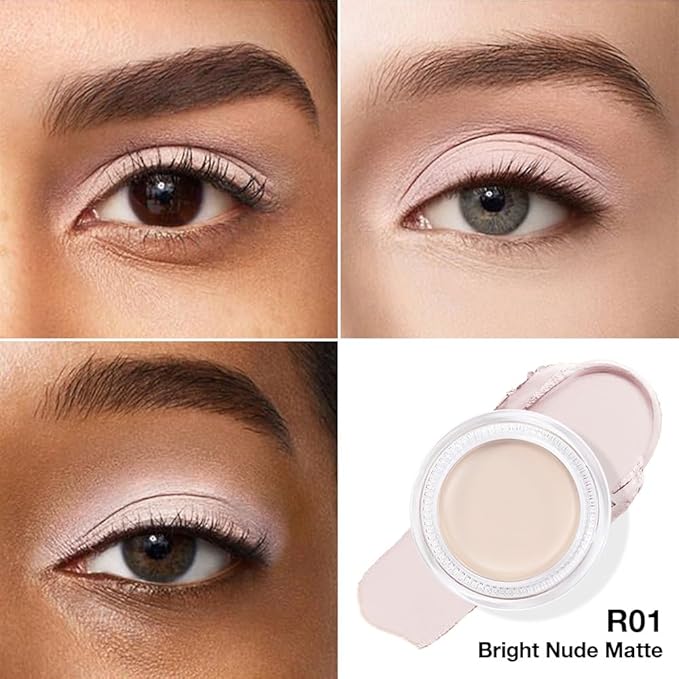 FeiCuiYun Single Cream Bright Nude Matte Eyeshadow Palette Makeup, Natural Single Mini Instant Holographic Eyeshadow For Women, Sombras Crema Para Ojos, Talc, Paraben & Cruelty Free, R01