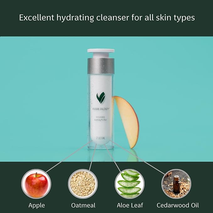 Vivian Valenty Skincare 1.1 Cleanse - Soothing Purifier – Gentle Hydrating Facial Cleanser with Colloidal Oatmeal & Aloe for All Skin Types