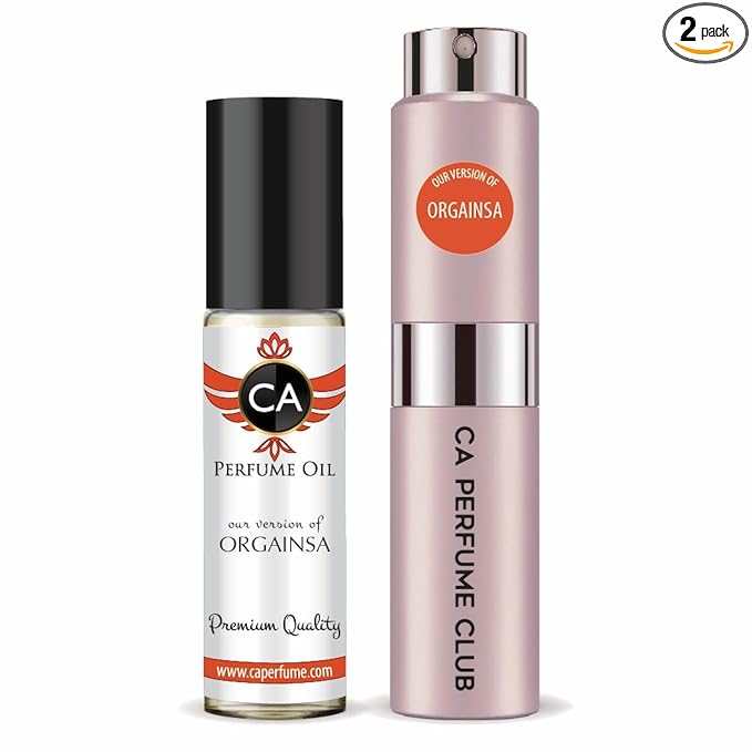 CA Perfume Duo Impression of Orgainsa For Women Perfume Layering Set Long Lasting Travel Size EDP + Body Oil Roll-On Bottle 0.27 Fl Oz+0.33 Fl Oz