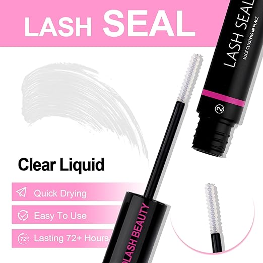 Lash Glue DIY Eyelash Glue for Lashes Clusters Latex-Free Waterproof Latex-Free 2-in-1 Lash Bond and Seal for Self-Application at Home Lash Cluster Glue 10ml Long-Lasting 48-72H