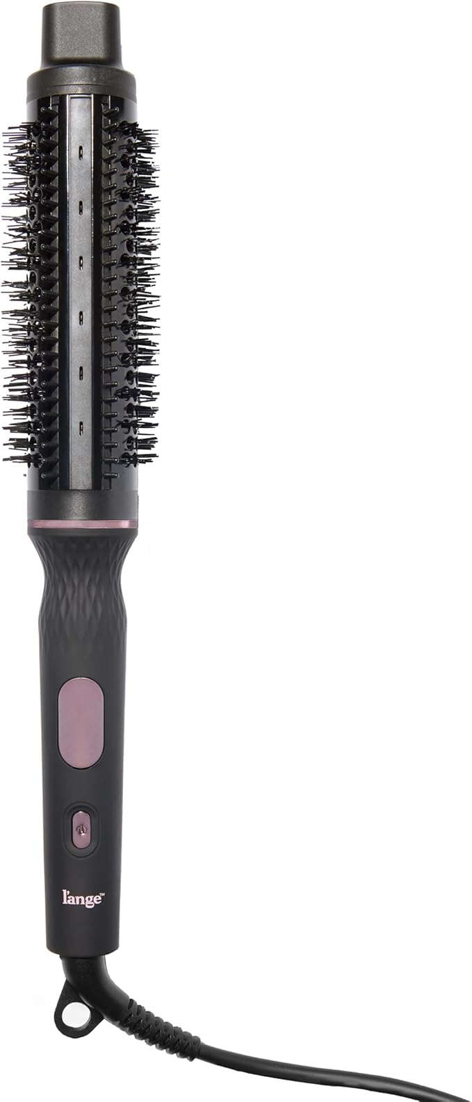 L'ANGE HAIR GlamWave Infrared Thermal Ionic Brush | 38mm Heated Round Thermal Brush for Volume and Curls | Reduces Frizz | Adds Shine | Smooth Styling Tool for All Hair Types (Black)