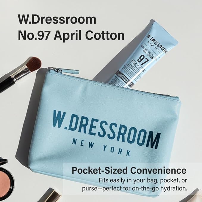 W.Dressroom Moisturizing Hand Cream for Dry Hands, Non-Greasy, Quick-Absorbing Korean Hand Lotion, Travel Size 1.69 fl oz (50 ml), No.97 April Cotton Scent