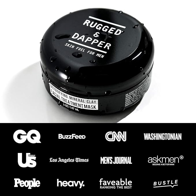 RUGGED & DAPPER - Premium Face Mask for Men - Deep Pore Cleansing Treatment - with Kaolin Clay - 5.5 Oz