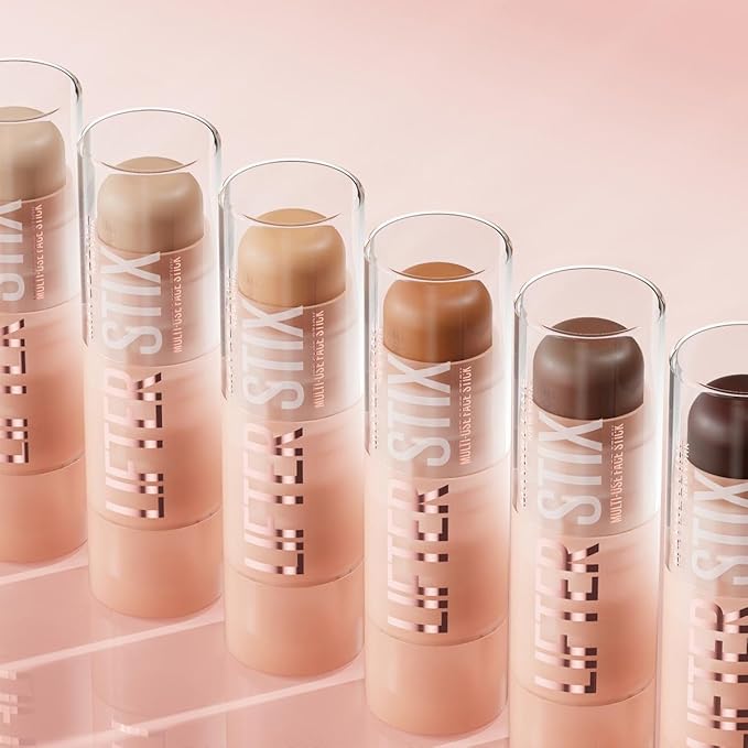 Maybelline Lifter Stix Multi-Use Face Stick - Contour, Bronzer, Concealer and Foundation Stick, All-In-One Creamy Face Makeup with Cranberry Seed Oil, 40, 1 Count (Pack of 2)