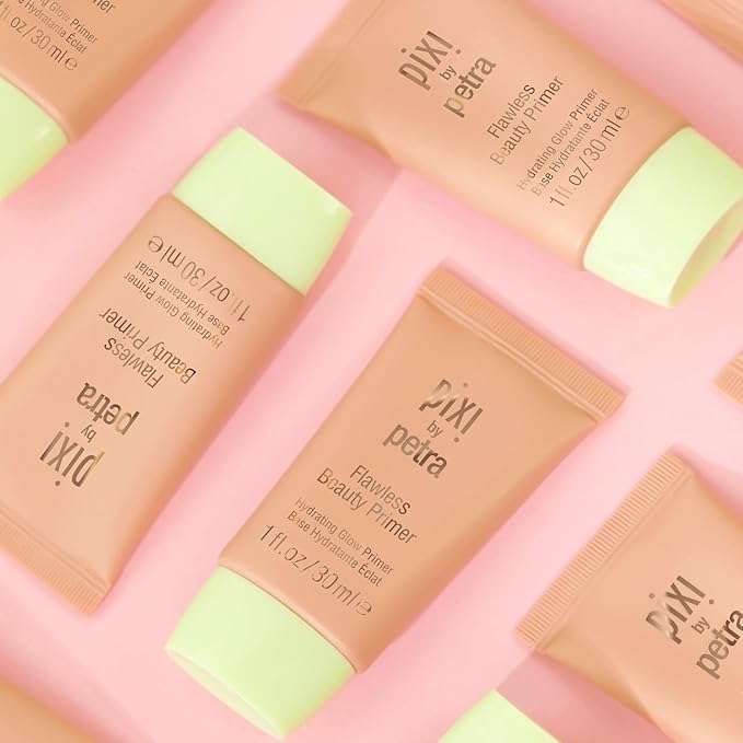Pixi Beauty Flawless Beauty Primer, Hydrating Glow Face Primer with Vitamin A C and E, Smoothing Makeup Base for a Radiant Lit-From-Within Finish, All Skin Types, 1 fl oz / 30 ml