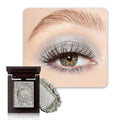 WanTuoluo Sparkly Eyeshadow Palette for Women, Single Monochrome Eye Shadow Makeup, Shiny Pressed Cream Powder, Blendable Natural sombras para ojos, Holographic,Vegan,Travel (03-Glitter-Silver White)