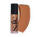 Saie Glowy Super Skin Tint Liquid Foundation - Weightless + Dewy Foundation with Lightweight Medium Coverage - Hydrating Face Makeup + Skin Care Serum Hybrid with Hyaluronic Acid - Shade 29 (1.01 oz)