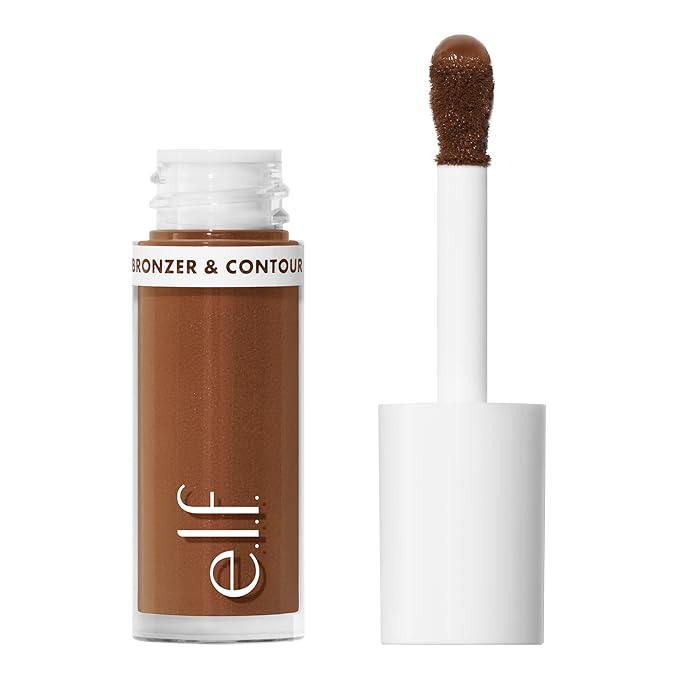 e.l.f. Camo Liquid Bronzer & Contour, Silky Pigmented Formula, Long-Lasting Glow for A Sun-Kissed, Sculpted Finish, Vegan & Cruelty-Free, 9 Deep/Rich