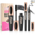 4D Silk Fiber Lash Mascara & Eyeliner Pen, Extension Voluminous Fiber Mascara Waterproof & Smudge-Proof Eyeliner, Long-Lasting No Flaking Natural No Clumping, All Day Exquisitely Full