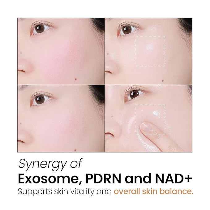 Skin Renewal Ampoule with PDRN & Peptides, Hydrating Korean Ampoule, Lightweight Korean Serum with Hyaluronic Acid & Exosome for Smooth, Healthy-Looking Skin, NAD+, 50ml