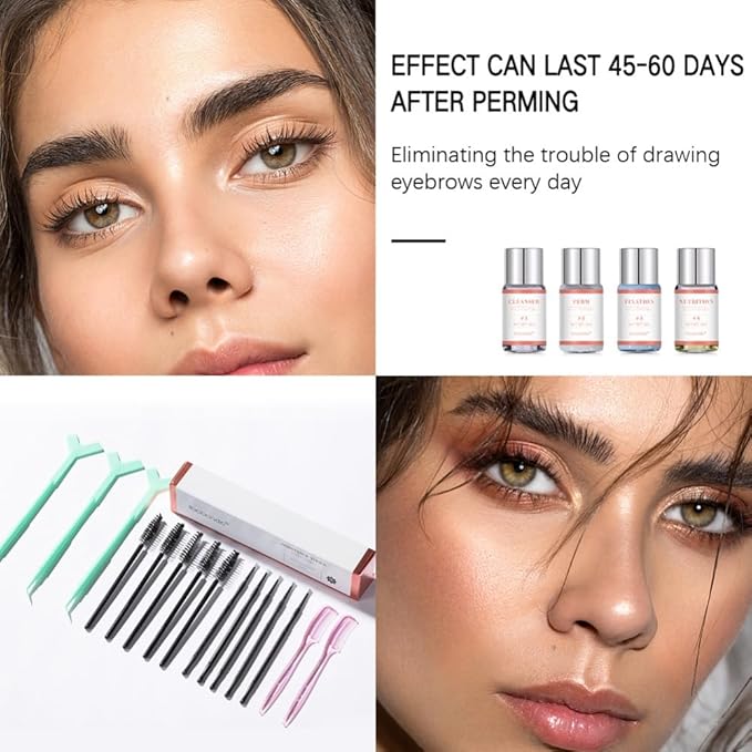 Eyebrow Lamination Kit, Brow Lamination Kit,Professional DIY Eyebrows Lift Styling Kit For Fuller And Messy Eyebrows,Lasting 8 Weeks,Suitable For Salon,Home Use, Clear