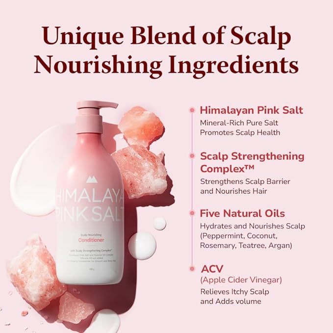 HIMALAYA PINKSALT Scalp Nourishing Conditioner - Clarifying Conditioner for Build Up & Moisture - Hydrating for Dry Hair with Natural Oil - Silicone-Free, Sulfate Free, 21.1 oz.