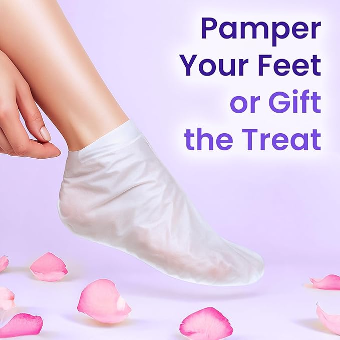 6 Pack Moisturizing Foot Mask for Dry Cracked Feet, Restoring & Hydrating Socks with Lavender, Shea Butter, Jojoba Oil & Vitamin E, Feet Mask for Women & Men Foot Care