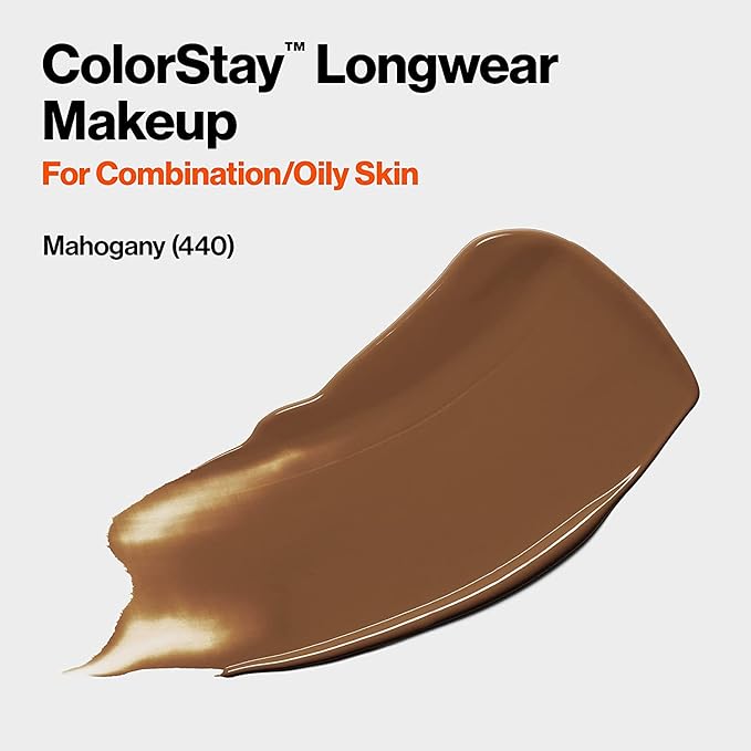 Revlon Colorstay SPF 15 Makeup Foundation for Combination/Oily Skin, Mahogany, 1 Fl Oz