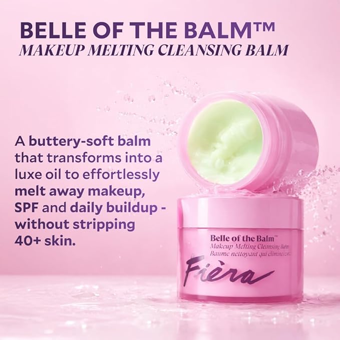 FIÈRA Belle of the Balm™ Makeup Melting Cleansing Balm – Makeup Remover for Face, SPF & Waterproof – Oil Facial Cleanser for Mature, Dry & Sensitive Skin with Shea Butter, Rosehip & Vitamin E – 50ml