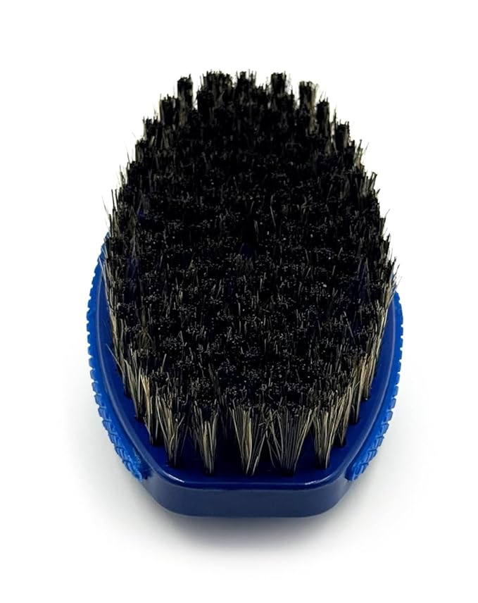 New BLU MAGIC - 360 Wave brush, MEDIUM Mixed Boar Bristle Hairbrush - Non-Slip Rubber Grips, Waterproof Design, Indestructible body, Debossed logo, High Gloss Finish - The Ultimate 360 Wave Brush