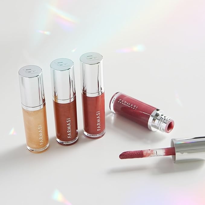 FARMASi Tinted Lip Plumper, Plumping Lip Gloss, Promoting Natural Circulation for Fuller, Younger Looking Lips, Hydrating, High-Shine, Volumizes, Flirt