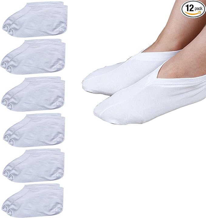 6 Pairs Dry Feet Healing Socks for Men and Women Lotion Moisturizing Socks Spa Overnight Absorbing for Dry Cracked Feet (Under Size 6, Count, 12.0)