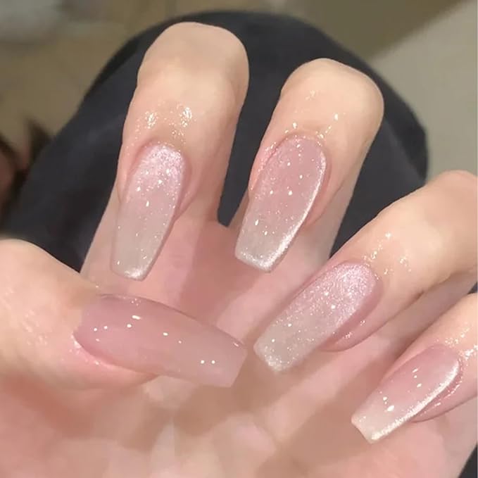 MAYCHAO 15ML Crystal Stardust Cat Eye Gel Nail Polish 1Pc Silver Cat Eye Gel Polish Soak off Holographic Magnetic Nail Polish for Nail Art Manicure Salon DIY at Home, 0.5 OZ