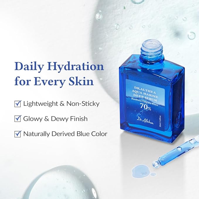 Dr.Althea Aqua Marine Deep Serum | Instant Hydration & Soothing Facial Serum for All Skin Types | Korean Vegan Skincare (Pack of 2)