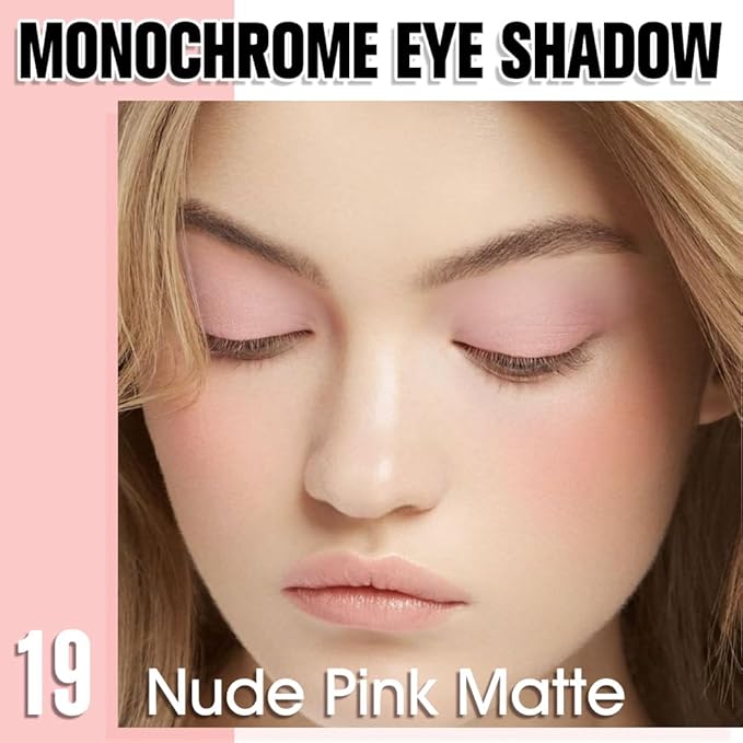 Nude Beige Tan Single Eyeshadow Makeup, Neutral Powde Eye Shadow for Women, Dusty Pink Matte Singles Eyeshadow Palette Pigmented Waterproof, Vegan & Cruelty-Free, Sombras para Ojos