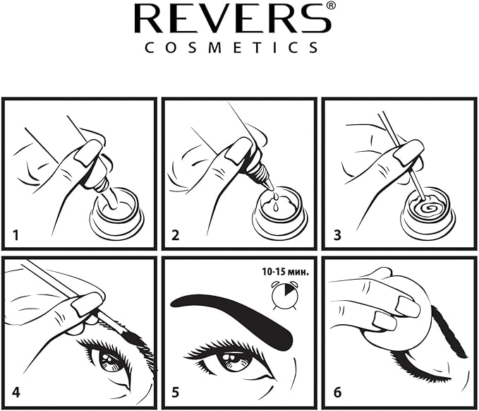 Revers Cream Hair Dye with Argan Oil and Castor Oil, Eyelash and Eyebrow tint , Black Color