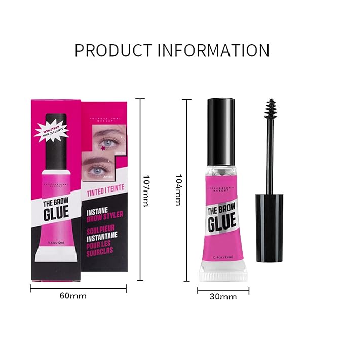 Clear Eyebrow Gel Set, Fast Eyebrow Shaping,Long-Lasting Waterproof and Transfer-Proof Extreme Hold Brow Glue(Transparent-2PCS)
