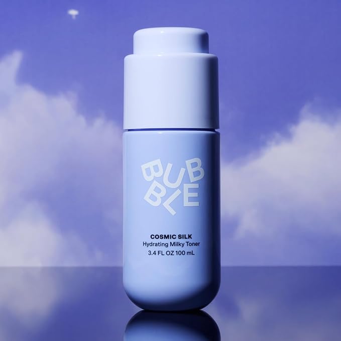 Bubble Skincare Cosmic Silk Hydrating Milky Toner - Ceramide-Rich Face Toner for Dry, Dehydrated Skin with Hyaluronic Acid, Maple Sap Water, Allantoin - Radiant, Glazed Look (100ml)