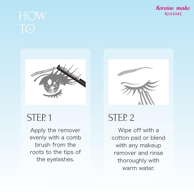 Heroine Make by KissMe Mascara Remover | Waterproof Makeup Remover Wand | Gentle Eye Makeup Solution for Sensitive Eyes | Travel Size for Waterproof Makeup | Made in Japan