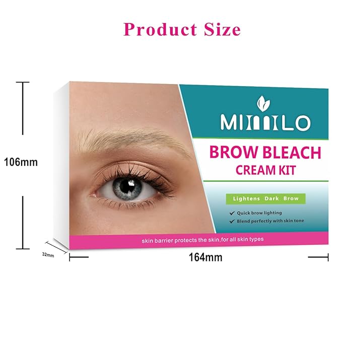 Eyebrow Color Lightening Cream, Brow Bleach Cream Kit Lighten Dark Brow Color, 5 Application Kit