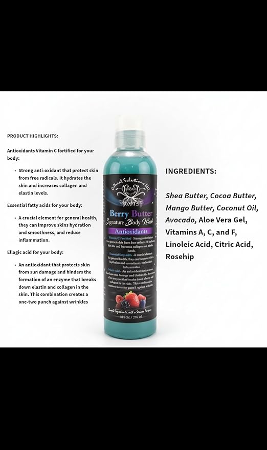 Cultural Solutions Berry Butter Signature Body Wash with Antioxidants, Vitamin C Fortified, 8 fl oz