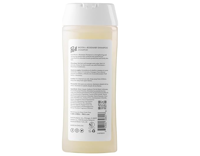 Prell Biotin & Rosemary Shampoo + Conditioner Set – Strengthens, Thickens & Revives Fine or Damaged Hair | Color-Safe Formula | 13.5 fl oz