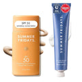 Summer Fridays Mini Jet Lag Mask + ShadeDrops SPF 50 Mineral Sunscreen Skin Care Set - Hydrating Face Moisturizer + Mask with Hyaluronic Acid - Lightweight, Skin-Blurring Face Sunscreen (2 Count)
