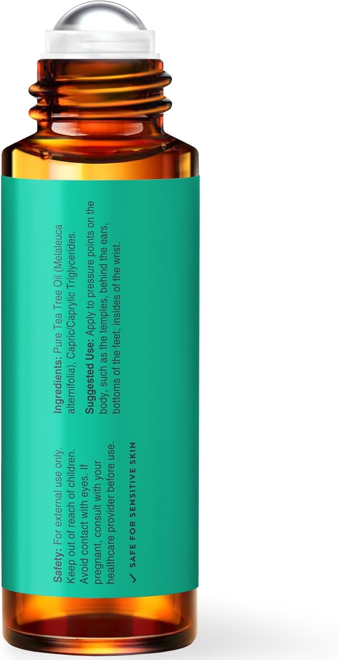 UpNature Tea Tree Essential Oil Roll On - 100% Natural Tea Tree Oil for Skin