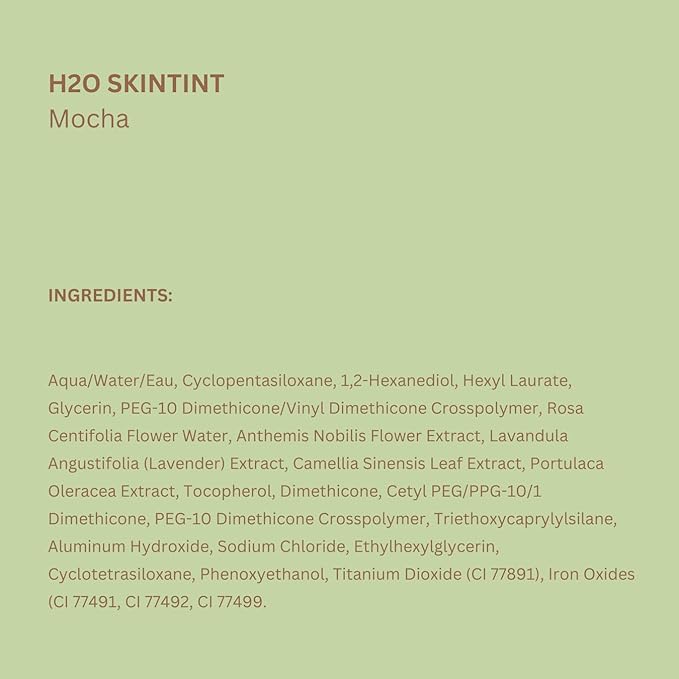 Pixi H2O SkinTint | Tinted Face Gel Moisturizer | Lightweight Hydrating Coverage with Hyaluronic Acid | Evens Skin Tone & Reduces Redness | Oil-Free Dewy Finish | Mocha | 1.2 fl oz