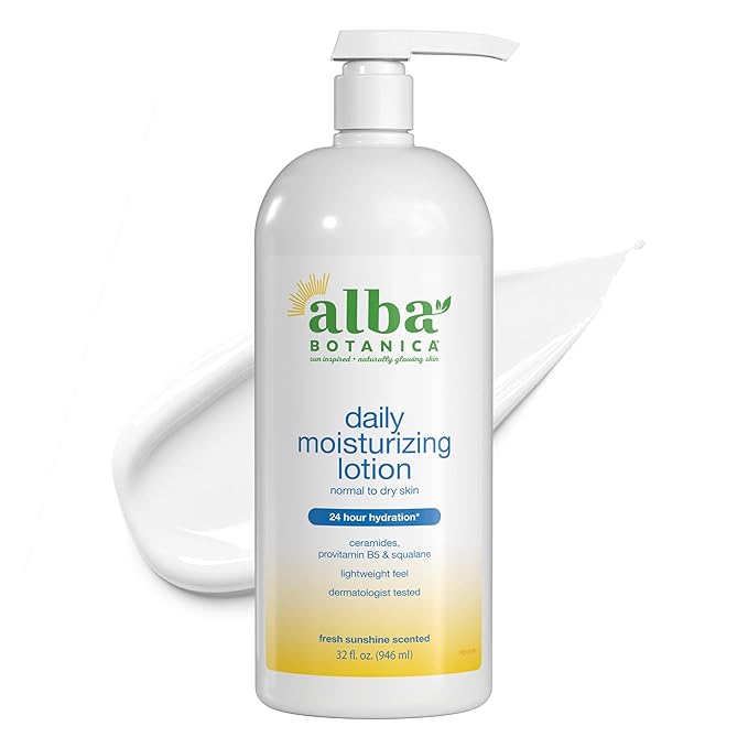Alba Botanica Hydrating Moisturizing Lotion for Dry Skin with Vitamin E and Shea Butter, 32 Oz (Packaging May Vary)