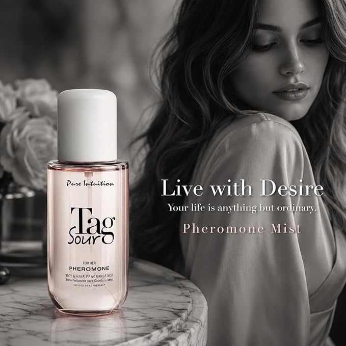 Pheromone Body Spray for Women, Sour Tag Hair & Body Fragrance Mist for Her, Floral Fruity Hair Pheromone Spray with Osmopherone, Lightweight Daily Refresh Mist, 5.9 fl oz / 175 mL
