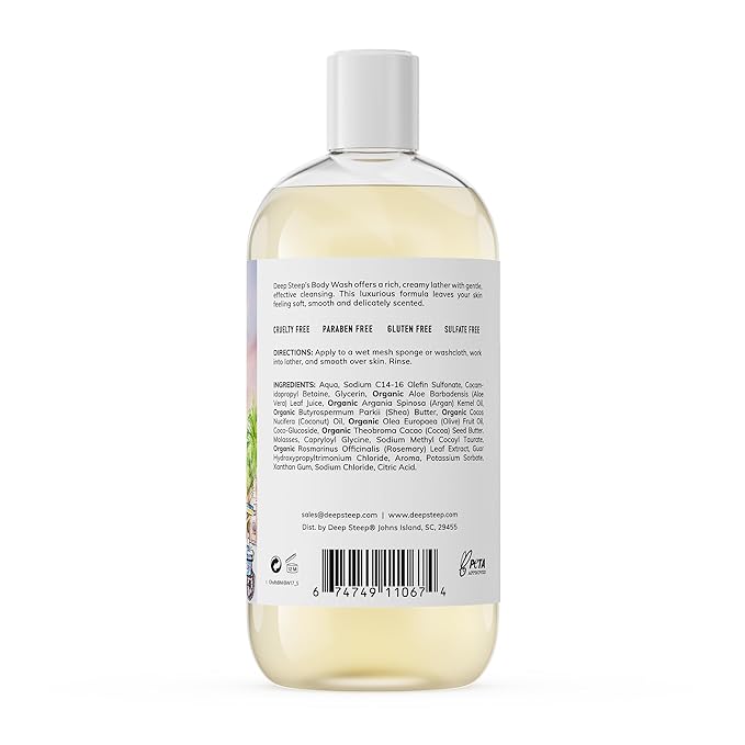 Deep Steep Raspberry Merlot Body Wash, Hydrating Shower Gel with Hyaluronic Acid & Shea Butter for Sensitive Skin, Bodywash for Women & Men, 17 Fl Oz, 1-Pack