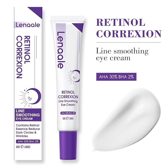 Eye Cream, Retinol Eye Cream for Dark Circles, Puffiness Anti Aging, with Hyaluronic Acid, Peptides and Caffeine, Reduces Bags, Smooths Fine Lines and Wrinkles, Hydrating Firming Eye Treatment