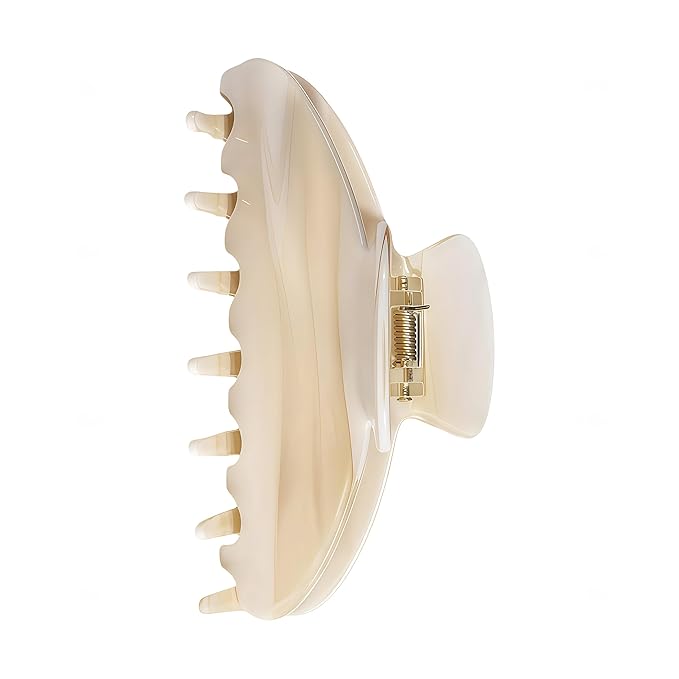 Durable Acetate Hair Clips - 4-Inch Creme Claw Clips for Fine and Thick Hair (Creme)