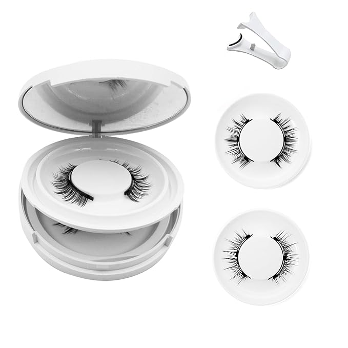 Meylora Magnetic Eyelashes with Applicator Natural Look, Reusable Eyelashes Magnetic Lashes, No Glue Needed Wispy False Lashes Kit Easy to Wear and Remove (Natural+Devil)