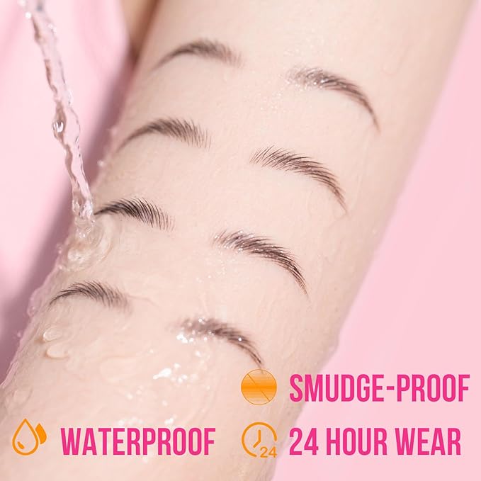 iMethod Curved Eyebrow Pen and Brow Gel - Eyebrow Pencils for Women with Hair Like Strokes, Eyebrow Makeup for All-Day Defined, Waterproof, Smudge-proof, Black Brown and 2 Count Brow Gel Clear